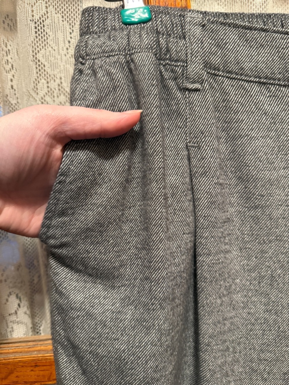 aerie Relaxed Wide Leg Trouser Pants in Heathered Gray - Picture 3 of 6